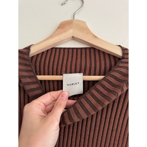 VARLEY Emile Rib Knit Brown Sweater Size Small - Picture 4 of 7